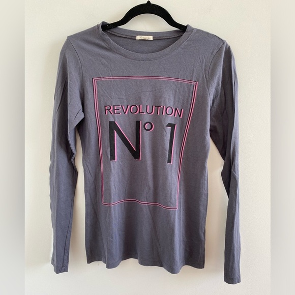 Heritage 1981 Gray Revolution No 1 Long Sleeve Tee Size L New Without Tag - Picture 1 of 7